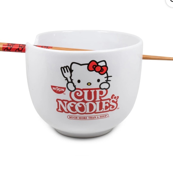 Sanrio Other - Hello Kitty Cup Noodle Japanese Dinnerware Set | 20-Ounce Ramen Bowl, Chopsticks